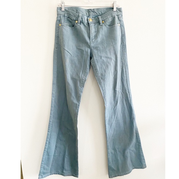 BCBG MazAzaria Flare Jeans Light Blue Denim Size 27 EUC - Picture 2 of 12